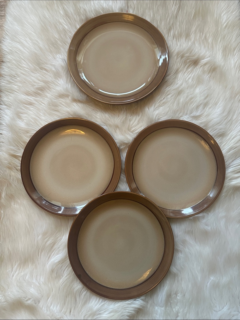 SANGO ROMA CARAMEL 4815 Neutral Brown Ceramic Dinner Plates -